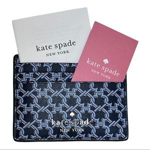 NWT kate spade Link small slim cardholder blue